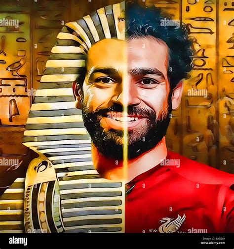 mohamed salah egyptian Pharaoh Tutankhamun mask Stock Photo - Alamy