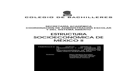 Pdf Estructura SocioeconÓmica De MÉxico Mx