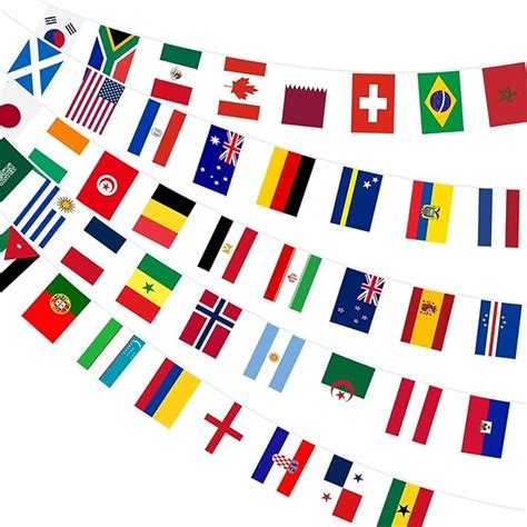 AhfuLife 48 Country Flags Bunting for World Cup 2026 Football ...