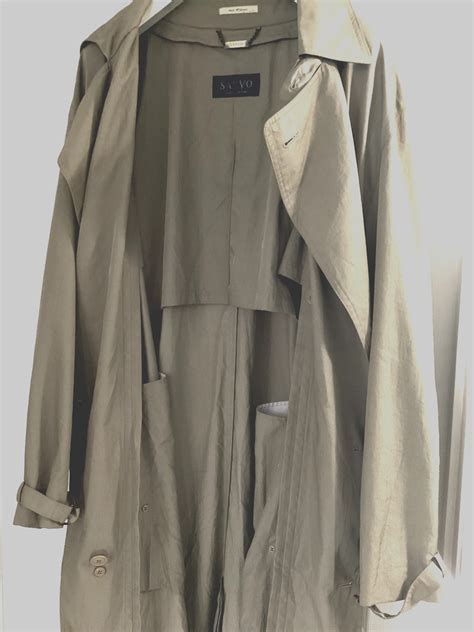 Sanyo A Khaki Mens Trenchrain Coat Un Lined Double Gem