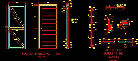 Puerta En Alzado Detalles De Manijas En DWG 8 75 KB Librería CAD