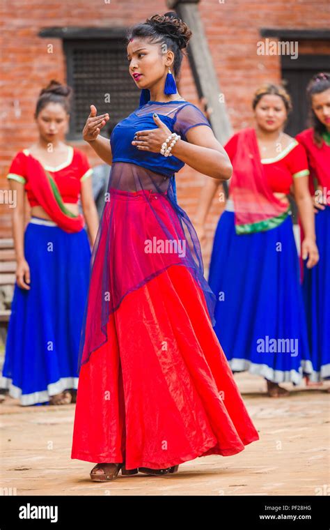 Kathmandu,Nepal - Aug 11,2018: Nepali Dancers Performing for a cultural ...