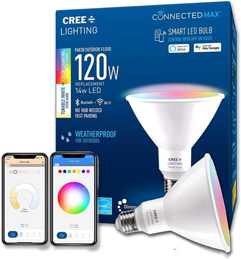 Cree Lighting Connected Max 14W Par38 Color-Changing Outdoor Flood LED Light Bulb for $10 ...