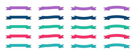 Premium Vector | Set of color ribbons on white background flat colorful ...