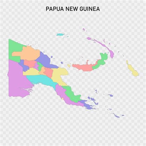 Premium Vector Isolated Colored Map Of Papua New Guinea