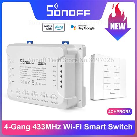 SONOFF 4CHPROR3 4 Gang 433Mhz RF Ak Ll Anahtar Kilitleme Kendinden