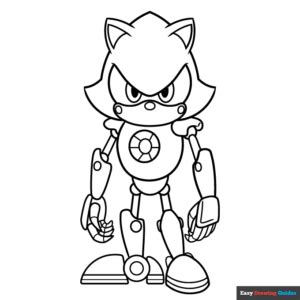 Metal Sonic Coloring Page | Easy Drawing Guides