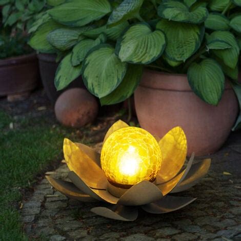 Lampe solaire fleur de lotus lampes décoratives de jardin extérieur