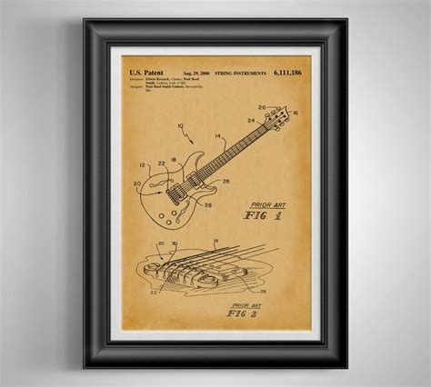 Paul Reed Guitar Patent Print Guitar Player T For Guitar Etsy