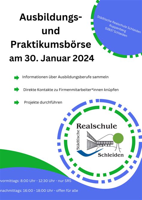 Unsere Praktikums Und Ausbildungsb Rse St Dtische Realschule Schleiden