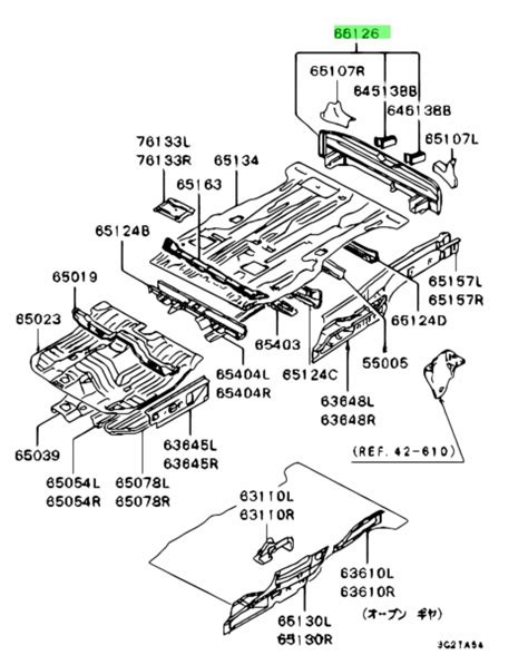 Mitsubishi Mb Crossmember Rr Floor Rr End Mitsubishi