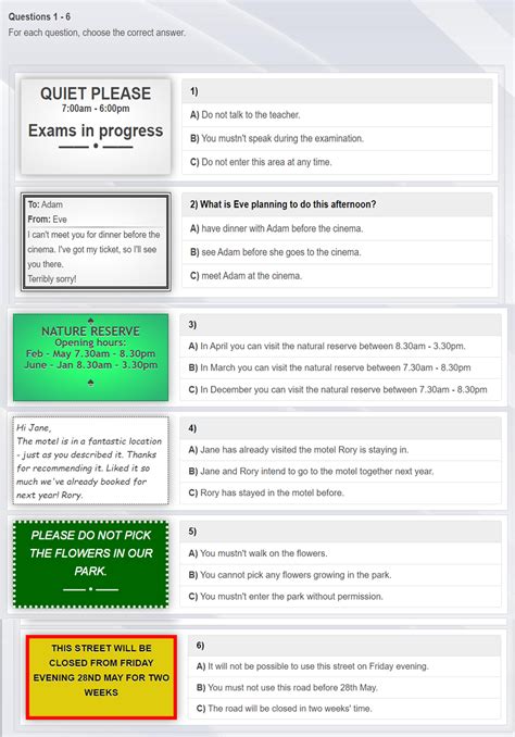 Ket Set 5 Reading Part 1 Interactive Worksheet Topworksheets