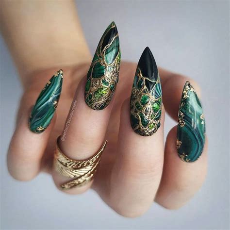 Elegant Emerald Green Nails Designs For You Green Nail Designs