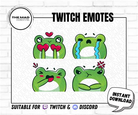 Cute Frog Emotes Twitch And Discord Emotes Cartoon Etsy Canada