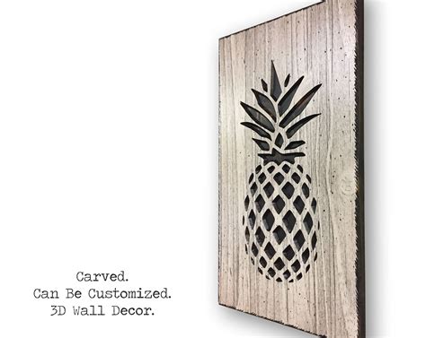 Pineapple Wall Decor Pineapple Art Tropical Kitchen Decor Rustic