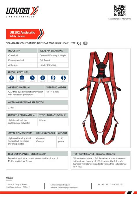 UB102 Antistatic Safety Harness At Best Price In Butibori MIDC By Fire