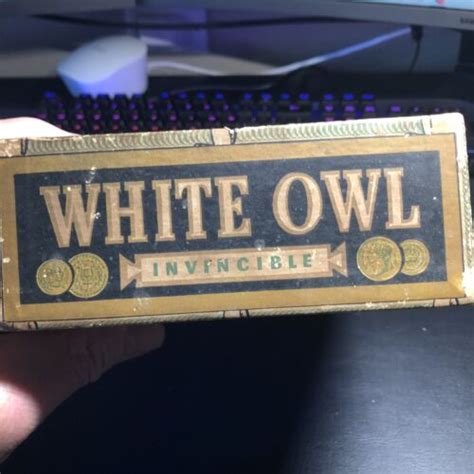 Vintage White Owl Cigar Box Blended Havana Invincible Cigars Sign W Tax Stamps Ebay