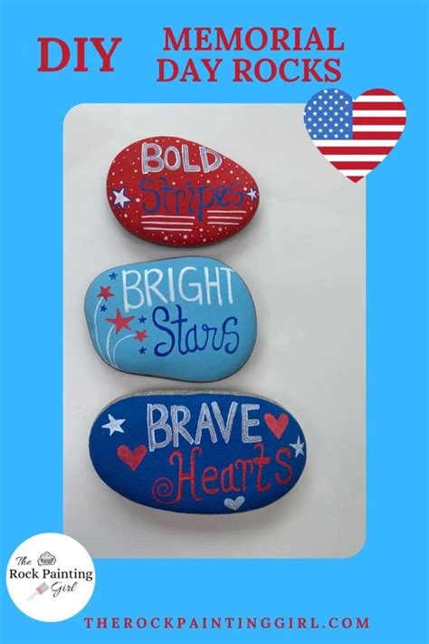 Memorial Day Rock Painting Ideas • Memorial Day Rocks Video Painted