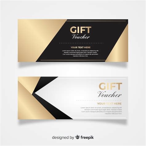 Free Vector Elegant Gift Voucher With Golden Style