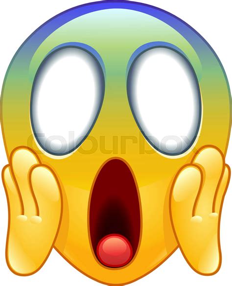 Face Screaming In Fear Emoticon Stock Vector Colourbox