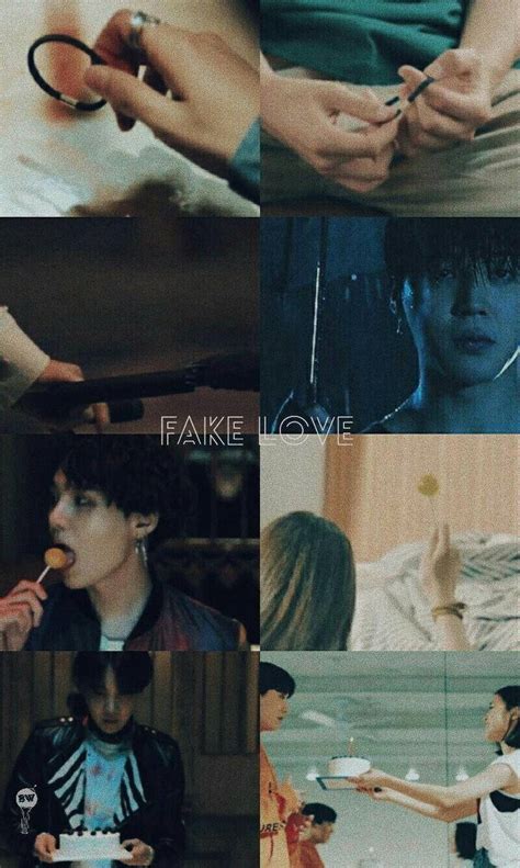 Download Bts Fake Love Collage Wallpaper