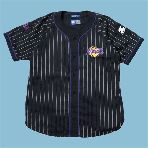 Vintage Starter Los Angeles Lakers Baseball Jersey XLarge | Double ...