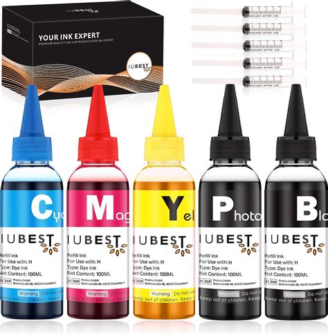 IUBEST 5 Colors Universal Dye Ink Bottles Refill Kit For HP 364 903 953