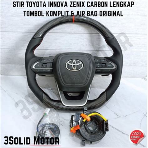 Jual Stir Steer Toyota Innova Zenix Carbon Kevlar Komplit Tombol Audio