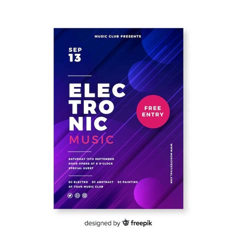 Free Vector Abstract Electronic Music Poster Template