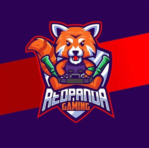 Premium Vector Red Panda Cute Mascot Character Esport Logo Design