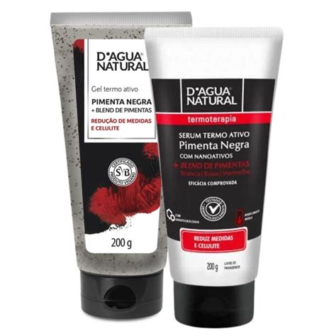 Kit Pimenta Negra S Rum Gel Termo Ativo D Agua Natural