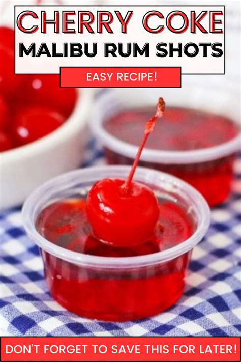 Malibu Rum Jello Shots Cherry Coke Recipe In 2024 Jello Shots