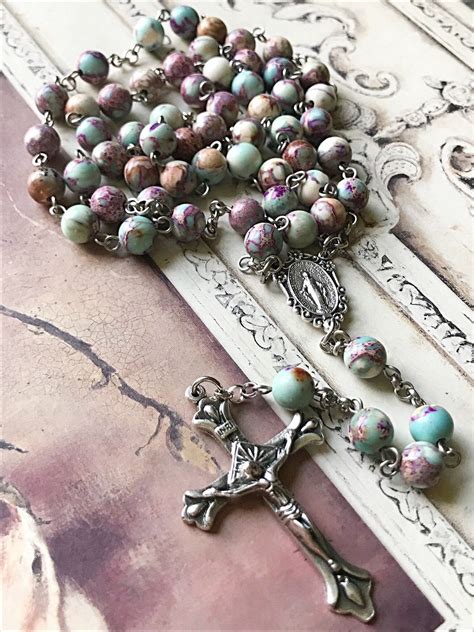 Handmade Regalite Beaded Rosary Etsy Custom Rosary Rosary Handmade