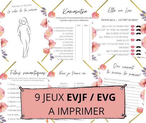 Jeux Enterrement De Vie De Jeune Fille Imprimer Evjf Etsy