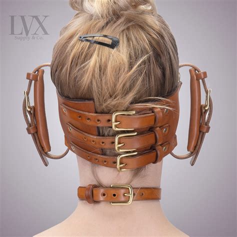 Face Fck Harness Bdsm Head Harness Leather Bondage Etsy