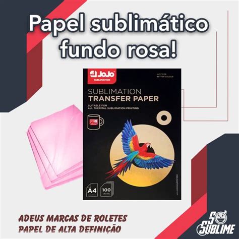 Papel Sublim Tico Jojo Fundo Rosa G Folhas Produtos Para