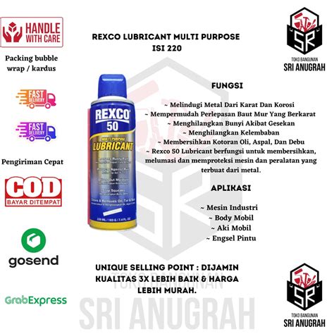 Jual REXCO50 LUBRICANT Pelumas Anti Karat Penetrating Oil Serba Guna