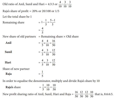 New Profit Sharing Ratio And Sacrificing Ratio Admission Of A Partner