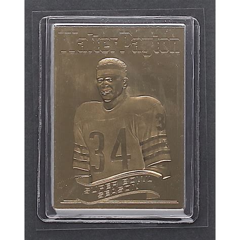 Walter Payton Danbury Mint Kt Gold Card Pristine Auction