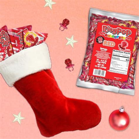 Ring Pop Colorfest Red Cherry Holiday Candy 30 Count Bulk Lollipop