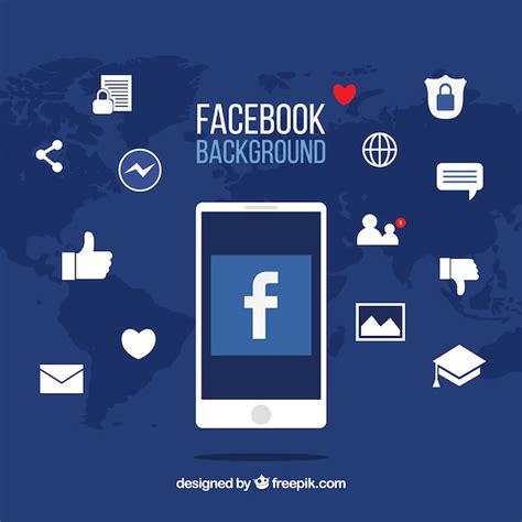 Free Vector Facebook Wallpaper With Icons In Flat Design