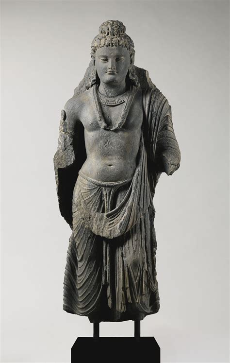 A Grey Schist Standing Bodhisattva Ancient Region Of Gandhara Kushan