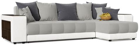 «Угловой диван Дубай 10 Белый/Светло-серый Велюр Onyx 9» купить в ...