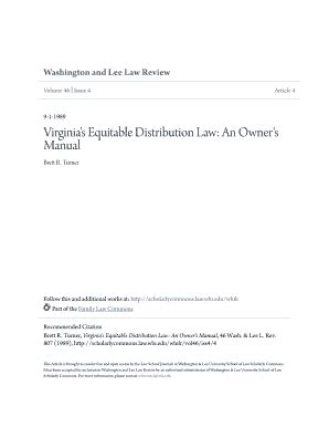 Fillable Online Virginia S Equitable Distribution Law An Owner S Fax