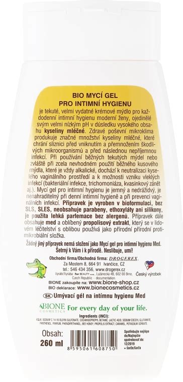 Bione Cosmetics Honey Q Propolis Intimate Wash Gel El Do Higieny