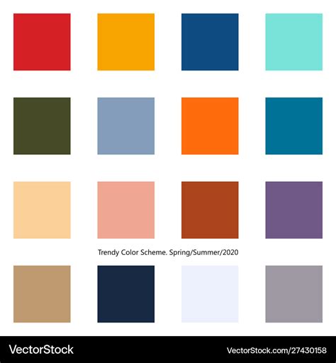 Trendy color palette for spring and summer season Vector Image