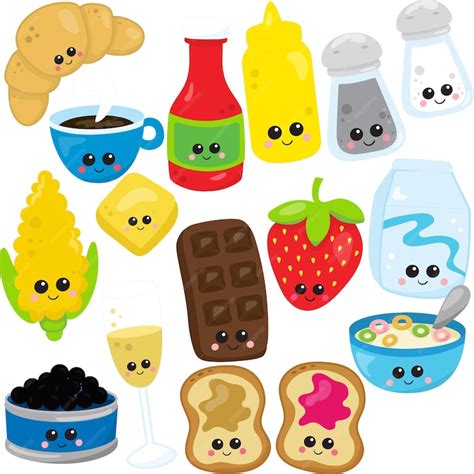 Premium Vector Food Sticker Set Vector