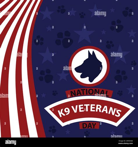 Vector banner design celebrating National k9 Veterans day in march ...