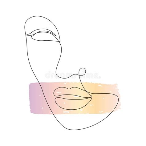 Vector Woman Face In Single Line Art Style Continuous One Line