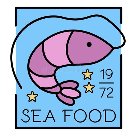 Logotipo Do Alimento De Mar Estilo Cinzento Simples Ilustração do